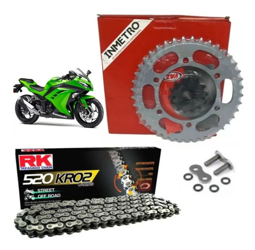 Kit Relação Vaz/rk Kawasaki 250r 2013 C/retentor 43/14 Orig