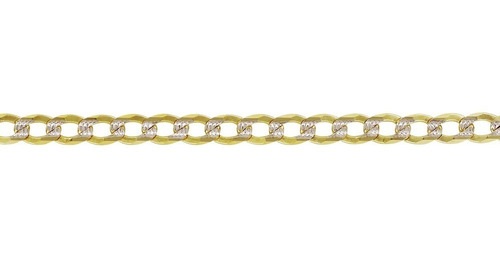 Cadena Cubana Americana Pave Oro 14k 9gr Largo 60cm 