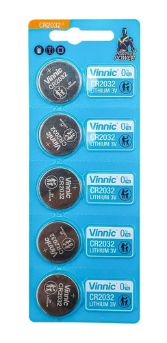 Blister De 5 Pilas Baterías De Litio Vinnic 17jv123 3v 2032 