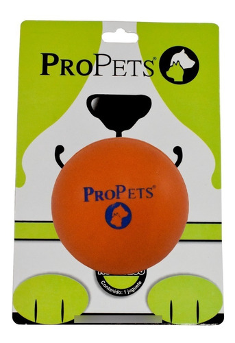 Juguete Para Perro Pelota Maciza De Hule Natural Pro Pets Color Naranja