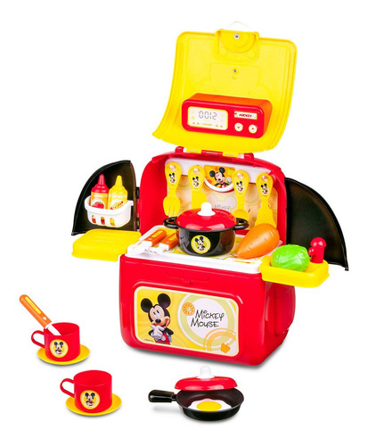 Mochila 2 Em 1 Kit Playset Mickey Cozinha Multikids - Br1299