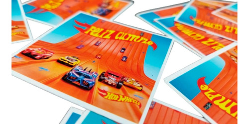 Stickers Deco Feliz Cumple Hotwheels Autoadhesivos X45u