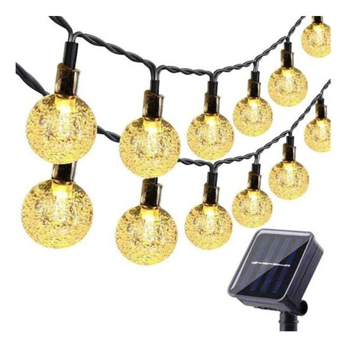 Guirnalda Solar Hada Deco 20 Led Boda 5 Mtrs Calido Navidad