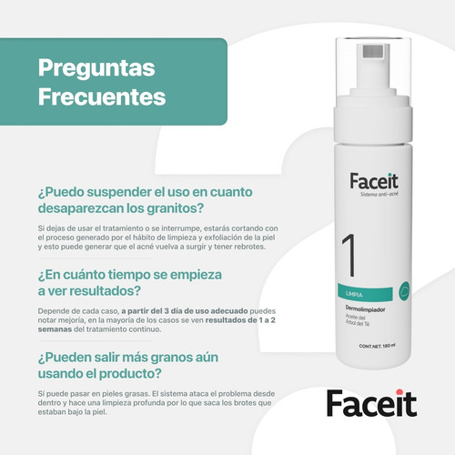 Imagen 3 de 9 de Jabon Espumoso Dermolimpiador Anti Acne Faceit 150 Ml