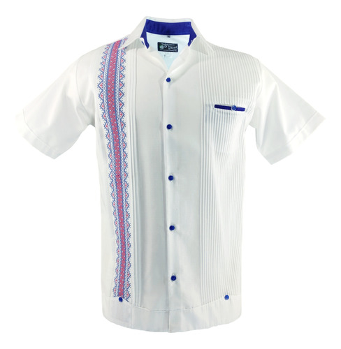 Guayabera Manga Corta 100% Yucateca Lino Flamé Bordado 