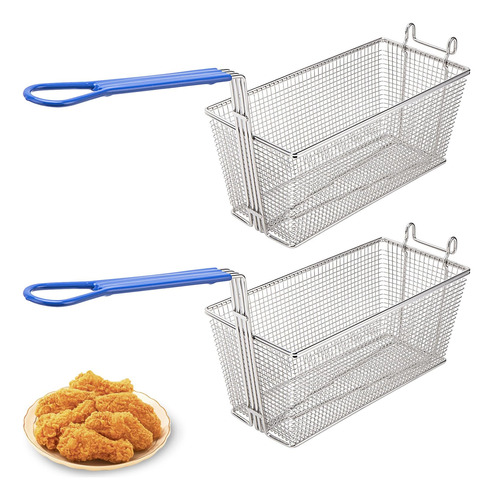 Cesta Para Freidora, 2 Cestas De Papas Fritas De 13.2 X 6.5