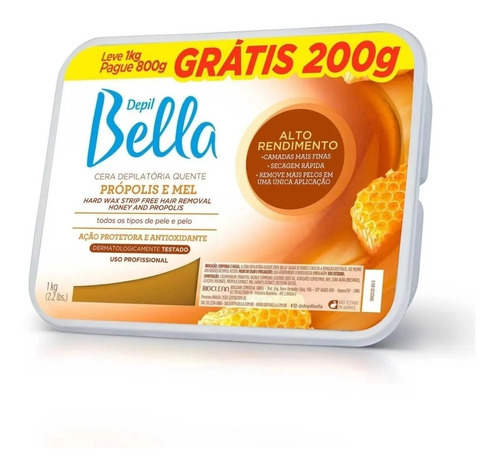 Cera 1kg Depilatória Quente Própolis E Mel Depil Bella