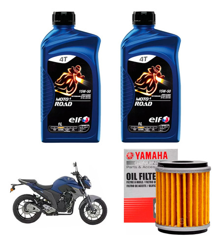 Kit Service Yamaha Fz 25 250 Elf 15w50 + Filtro Sia++