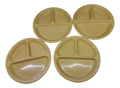 Plato De 3 Divisiones Pack De 100pzs Color Beige Mayoreo