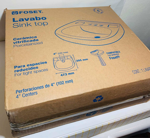 Lavabo De Cerámica Blanco Baño Grifería Calidad A Foset
