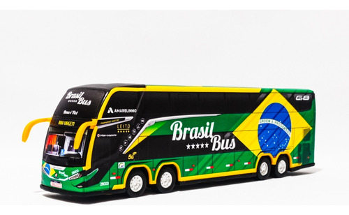 Miniatura Ônibus Expresso Amarelinho Brasil Bus G8 Dd 4 Eixo