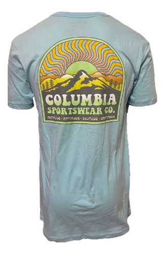 Playera Manga Corta Columbia Aasg Azul Cielo