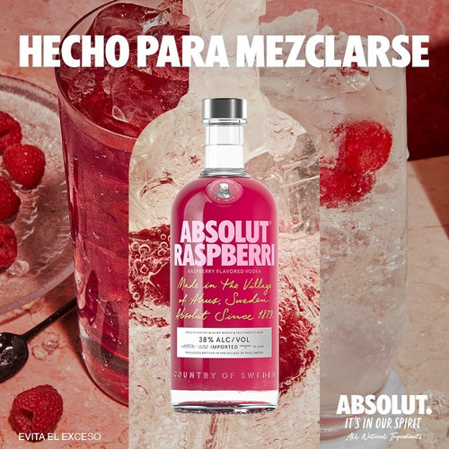 Imagen 5 de 7 de Vodka Absolut Raspberry 750ml