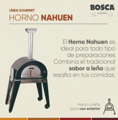 Imagen 4 de 10 de Horno A Leña Acero Bosca Nahuen Gourmet Exterior Envios