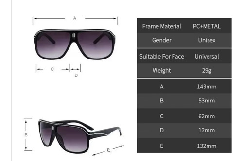 Lentes De Sol Gafas Estilo Moderno Y Elegante Comodo