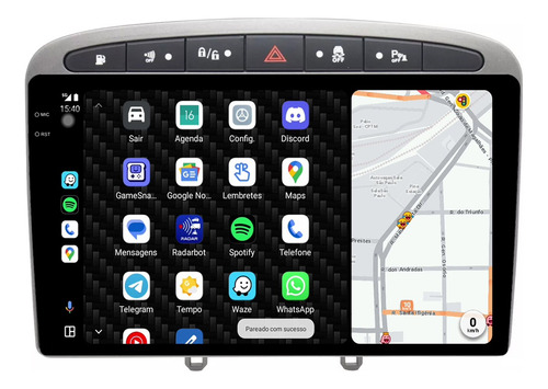 Multimidia Peugeot 308 9p Octacore Android Carplay 6gb 128gb