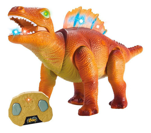 Dino Dimetrodon Marron Com Controle Infravermelho