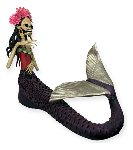 Catrina De Barro En Forma De Sirena Capula Michoacán