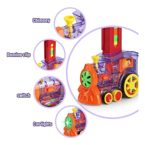 Tren Domino Automático Ficha Coche Eléctrico Juguete