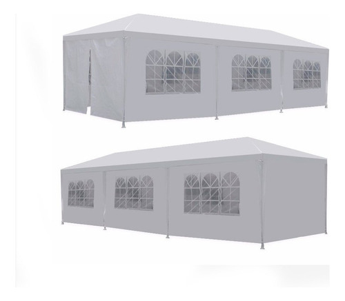 Gochanmi 9x3m Toldo Gazebo Pergola Plegable Portable Blanco