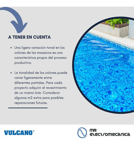 Imagen 5 de 10 de Venecita Pileta Vulcano Mix Azul - 2x2 Cm. - Precio Por Caja