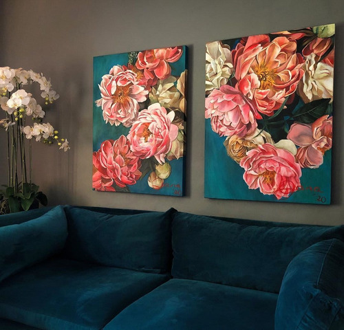 Cuadros Decorativos Flores Pinturas Rosas Arte Casa Hogar