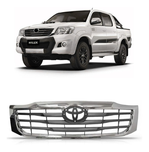 Grade Radiador Hilux Pick-up 2012 A 2015 Cromada / Cinza