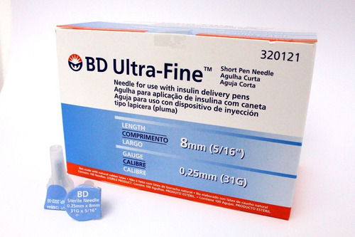 Imagen 1 de 2 de Aguja Para Insulina Bd Ultra Fine 31g X 8mm Caja X 100 Und 