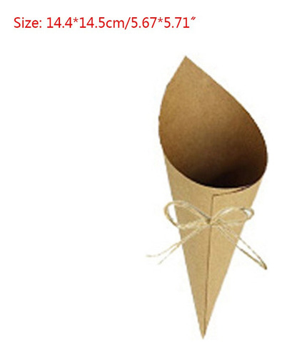 100 Conos De Confeti De Papel Kraft Vintage Creativos