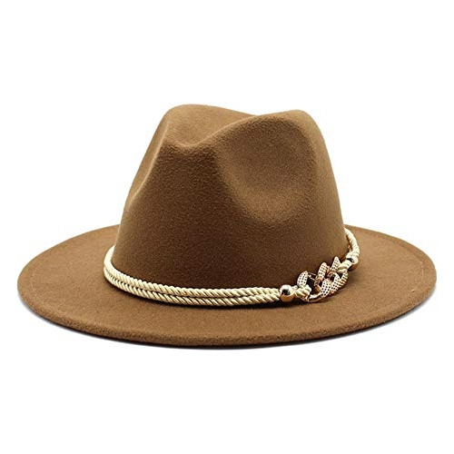 Sombrero De Fieltro De Ala Ancha Con Cinturón De Anillo