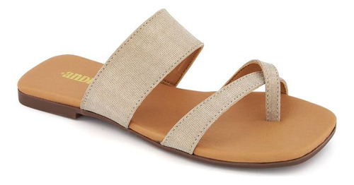 Huaraches Casual Pr02156x Textil Liso Oro Forma Regular