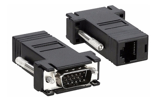 Adaptador VGA de 1 RJ45 fêmea para 1 VGA macho Ditron VGA-UTP-3 preto 0m - Pacote com 2 unidades