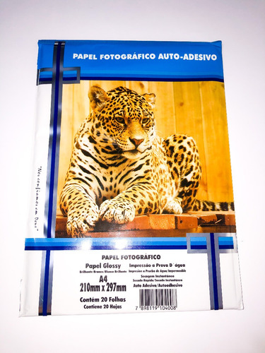 Papel Fotográfico Adesivo A4 Glossy 80g 20 Fls Masterprint