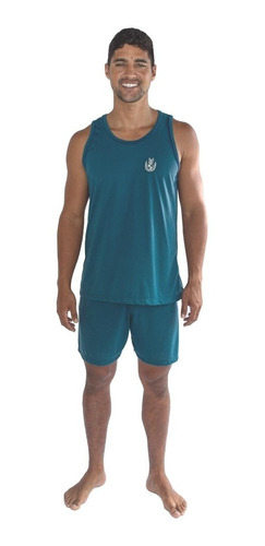 Pijama Adulto Roupa De Dormir Masculino Regata E Short Verão