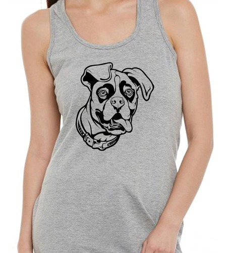 Musculosa Perro Boxer Cara Sacando Lengua