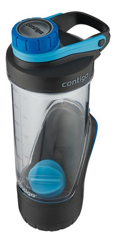 Botella Mezcladora 24 Oz Con Agitador Shake Go Fit Contigo Color Azul