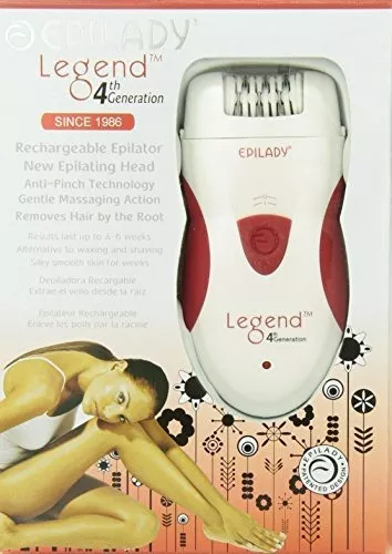 Depiladora para mujer Epilady Legend 4, Talla estándar, blanco y rojo