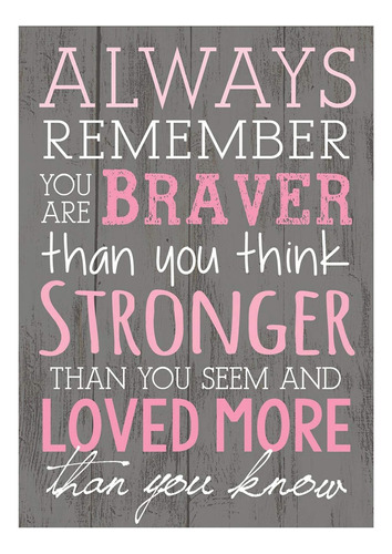 Placa Para Pared 4 6 Always Remember You Are Braver Than