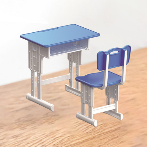 Juego De Escritorio Y Silla Para Casa De Muñecas, Azul