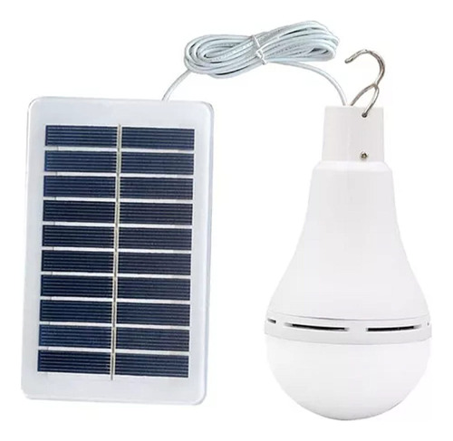 Bombilla Led De Energía Solar Blanca Recargable Portátil