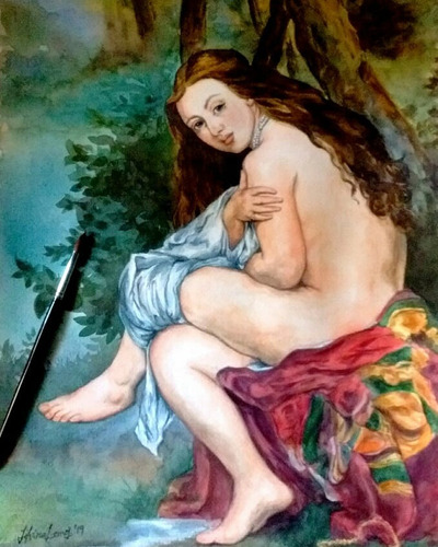 Dibujo Pintura Personalizada Ilustración Art 2 Rostros Marco