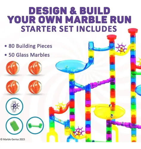 Juego De Canicas Marble Genius - 130 Piezas Para Niños