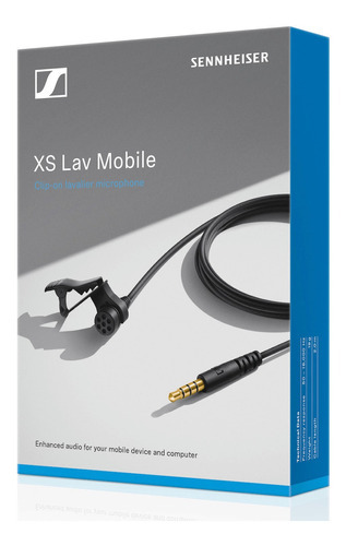 Microfone De Lapela Sennheiser Xs Lav Mobile Trrs Smartphone Cor Preto