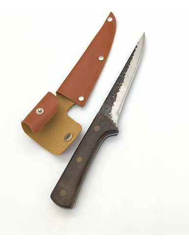 Cuchillo Carnicero Rustico Hoja Delgada Filetero Con Funda
