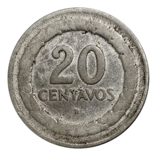 Moneda 20 Centavos 1945 Colombia Plata Pieza 821