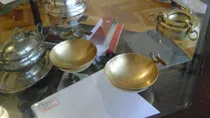 Comprar Antiguo Par De Ceniceros Bronce Con Agarre Para Cigarillo