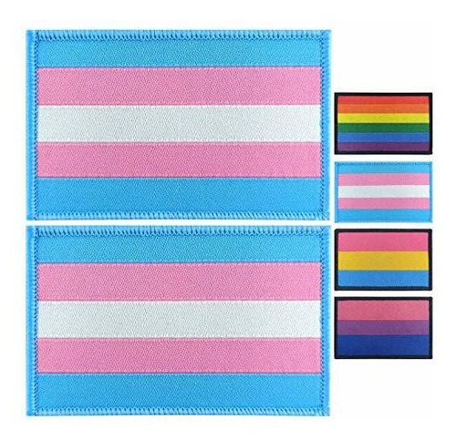 Jbcd Paquete De 2 Parches De Bandera Transgénero Trans Lgbt