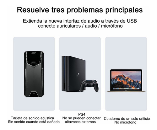 Imagen 9 de 10 de Adaptador De Audio Usb Envel Tarjeta De Sonido Estéreo Exter