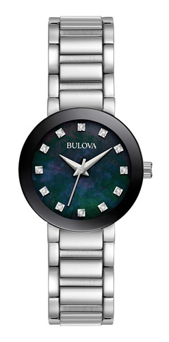 96p172 Reloj Bulova Futuro Con Diamantes Para Dama Negro