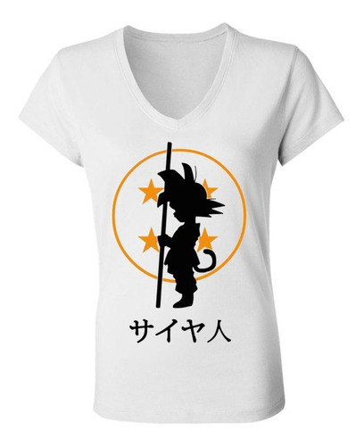 Remera Dbz - Dragon Ball Z Mujer Escote V